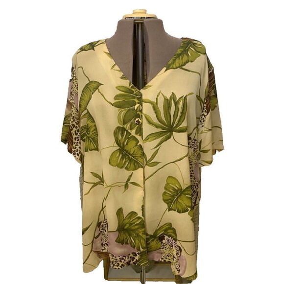 Borcellini. Size 24W. Duster Kimono Style. Short Sleeve. Lagenlook. B99 - Picture 1 of 8